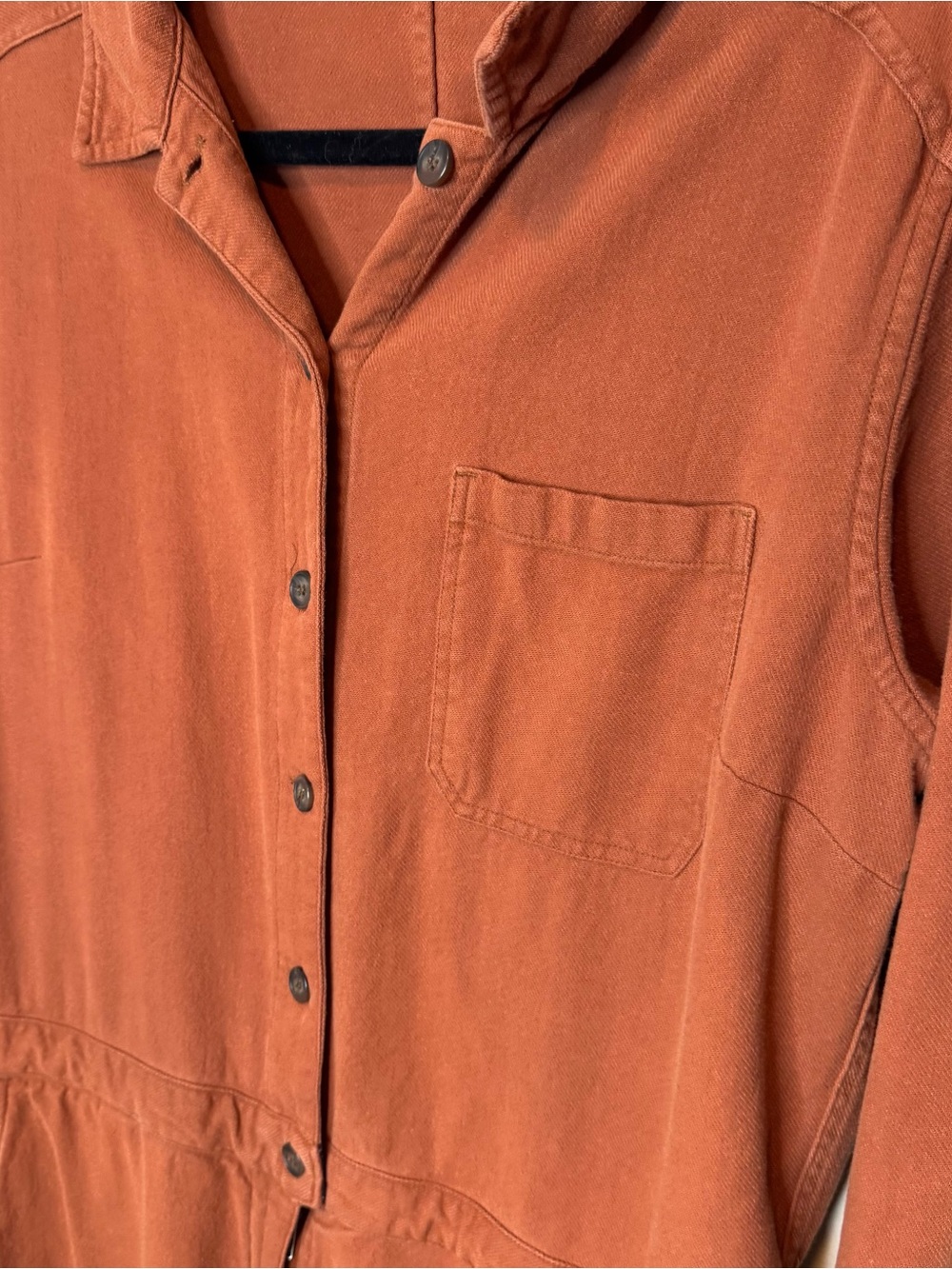 Bridge & Burn Burke Utility Jumpsuit Rust Terracotta Orange Long Sleeve - Picture 4 of 16